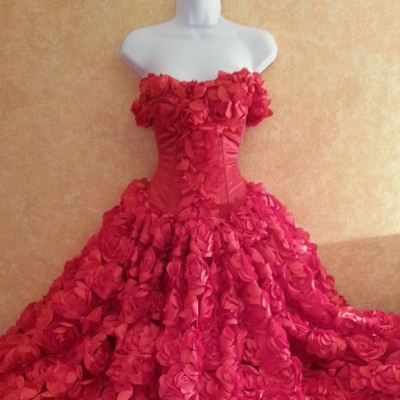 Custom Order Scarlett Rose Wedding Ballgown
